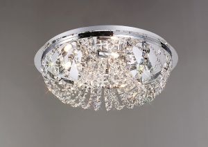 Cosmos 42cm Flush Ceiling 5 Light G9 Polished Chrome/Crystal