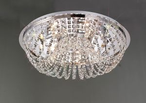 Cosmos 54cm Flush Ceiling 7 Light G9 Polished Chrome/Crystal