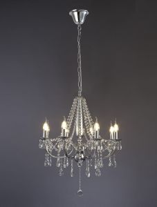 Olivia Pendant Without Shade 8 Light E14 Polished Chrome/Crystal