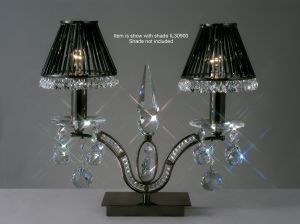 Tara Table Lamp 2 Light E14 Black Chrome/Crystal, NOT LED/CFL Compatible