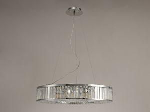 Torre 61cm Pendant 9 Light G9 Polished Chrome/Crystal