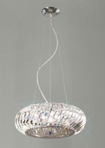 Banda Pendant 6 Light G9 Polished Chrome/Crystal (Item is Not Suitable For Barbarescol Order Sales, COLLECTION ONLY)