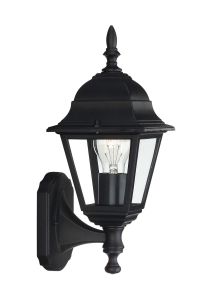 Bright Light
 Wall Lamp 1 Light E27 IP44 Exterior Black Aluminium/Glass