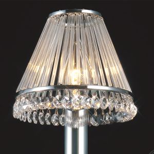 Crystal Clip-On Shade With Clear Glass Rods Polished Chrome/Crystal