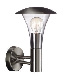 Beaumont Wall Lamp 1 Light E27 IP44 Exterior Stainless Steel/Clear