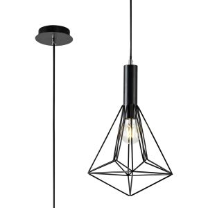 Kristoff Single Geometric Pendant 1 Light E27 Black