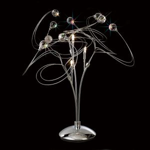 Messe Crystal Table Lamp 3 Light G4 Polished Chrome, NOT LED/CFL Compatible