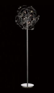 Messe Floor Lamp 12 Light G4 Polished Chrome/Crystal, NOT LED/CFL Compatible