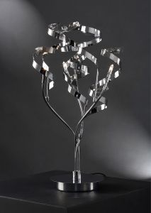 Kurlz Crystal Table Lamp 3 Light G4 Polished Chrome, NOT LED/CFL Compatible