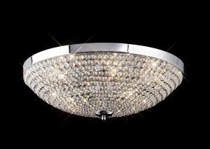 Ava 48cm Flush Ceiling 6 Light G9 Polished Chrome/Crystal
