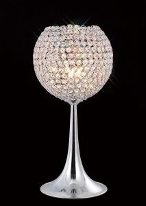 Ava Crystal Table Lamp 3 Light G9 Polished Chrome, NOT LED/CFL Compatible