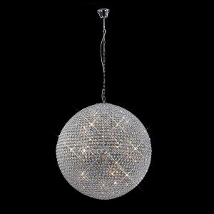 Ava 100cm Pendant 18 Light G9 Polished Chrome/Crystal (Pallet Shipment Only, Additional Charges May Apply.) Item Weight: 36kg