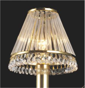 Crystal Clip-On Shade With Clear Glass Rods French Gold/Crystal