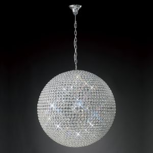 Ava 80cm Pendant 12 Light G9 Polished Chrome/Crystal Item Weight: 25.5kg