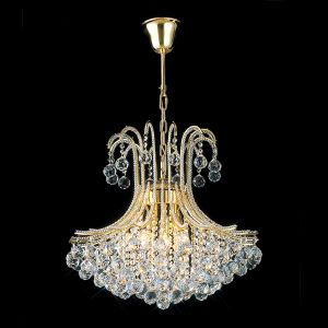 Bask Pendant Round 6 Light E14 French Gold/Crystal Item Weight: 18.5kg