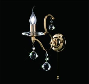 Zinta Wall Lamp Switched 1 Light E14 French Gold/Crystal