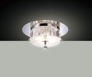 Tosca 35cm Flush Ceiling Round 4 Light G9 Polished Chrome/Glass/Crystal