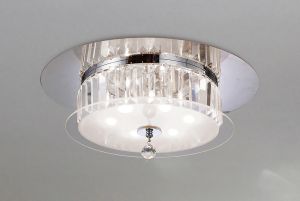 Tosca Flush Ceiling Round 6 Light G9 Polished Chrome/Glass/Crystal