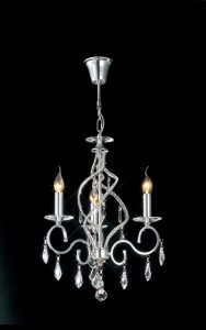 Torino 46cm Pendant 3 Light E14 Polished Chrome/Crystal