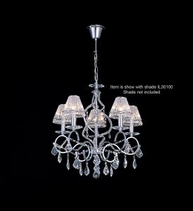 Torino Pendant 5 Light E14 Polished Chrome/Crystal