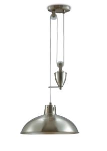 Wellington 37cm Pulley System Pendant 1 Light E27 Satin Nickel