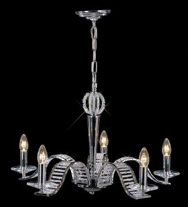 Niobe 72cm Pendant 5 Light E14 Polished Chrome/Crystal