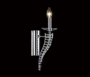 Santo Wall Lamp 1 Light E14 Polished Chrome/Crystal