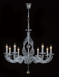 Santo 78cm Pendant 8 Light E14 Polished Chrome/Crystal