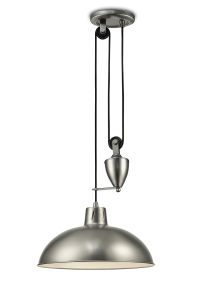 Wellington 37cm Pulley System Pendant 1 Light E27 Antique Nickel