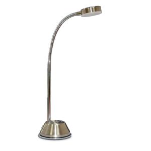Tobias Table Lamp 1 Light 3W LED 3000K, 300lm, Satin Nickel/Frosted Acrylic/Polished Chrome, 3yrs Warranty