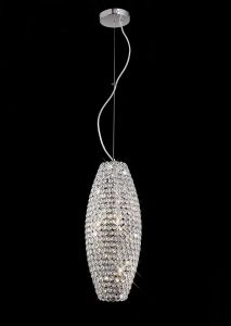 Kos Pendant 4 Light G9 Polished Chrome/Crystal