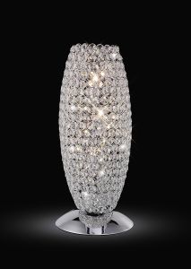 Kos Crystal Table Lamp 3 Light G9 Polished Chrome