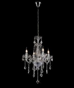 Tiana 48cm Pendant 4 Light E14 Polished Chrome/Glass/Crystal (Item is Not Suitable For Mail Order Sales, COLLECTION ONLY)