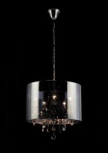 Trace 48cm Pendant With Chrome Shade 5 Light E14 Polished Chrome/PVC/Crystal