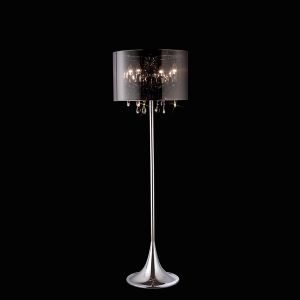 Trace Floor Lamp With Chrome Shade 4 Light E14 Polished Chrome//PVC/Crystal, NOT LED/CFL Compatible