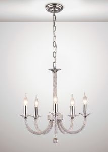 Esapori Pendant 5 Light E14 Polished Chrome/Crystal