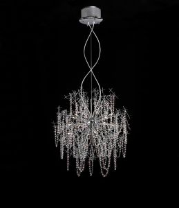 Lexi 55cm Pendant 15 Light G4 Polished Chrome/Crystal, NOT LED/CFL Compatible