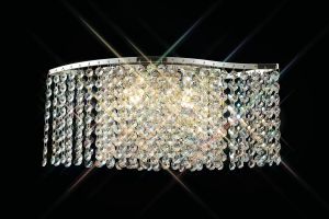 Fabio Wall Lamp Switched 2 Light G9 Polished Chrome/Crystal