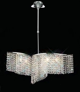 Fabio Pendant Convertible To Semi Flush 3 Arm 6 Light G9 Polished Chrome/Crystal