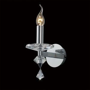 Renzo Wall Lamp Switched 1 Light E14 Polished Chrome/Crystal