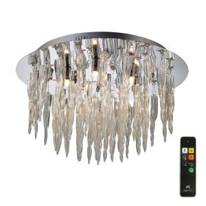 Tropez Ceiling 6 Light G9 With RGB LEDs And Remote Control Polished Chrome/Glass