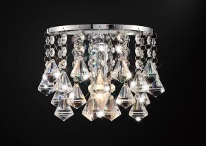 Acton Wall Lamp 1 Light E14 Switched Polished Chrome/Prism Crystal