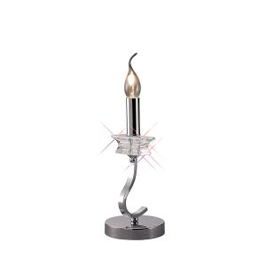 Nydia Crystal Table Lamp WITHOUT SHADE 1 Light E14 Polished Chrome