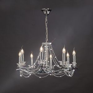 Nydia 75cm Pendant 8 Light E14 Polished Chrome/Crystal