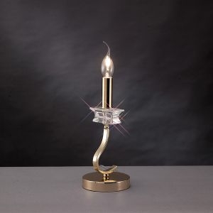 Nydia Crystal Table Lamp 1 Light E14 French Gold
