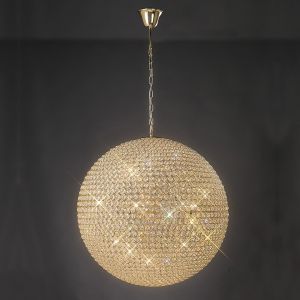Ava 80cm Pendant 12 Light G9 French Gold/Crystal Item Weight: 25.5kg