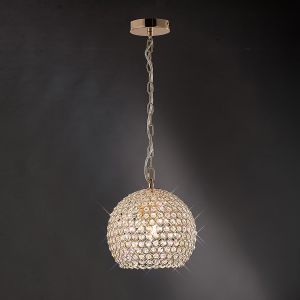 Ava 25cm Pendant 4 Light G9 French Gold/Crystal