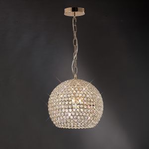 Ava 30cm Pendant 5 Light G9 French Gold/Crystal