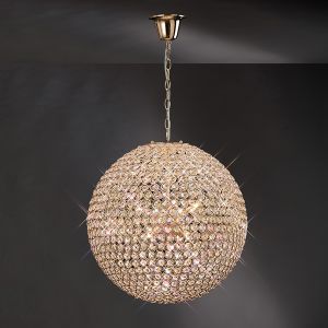 Ava 60cm Pendant 9 Light G9 French Gold/Crystal