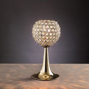 Ava Crystal Table Lamp 2 Light G9 French Gold, NOT LED/CFL Compatible